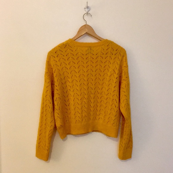 Divided orange loose-knit eyelet sweater - Picture 4 of 5